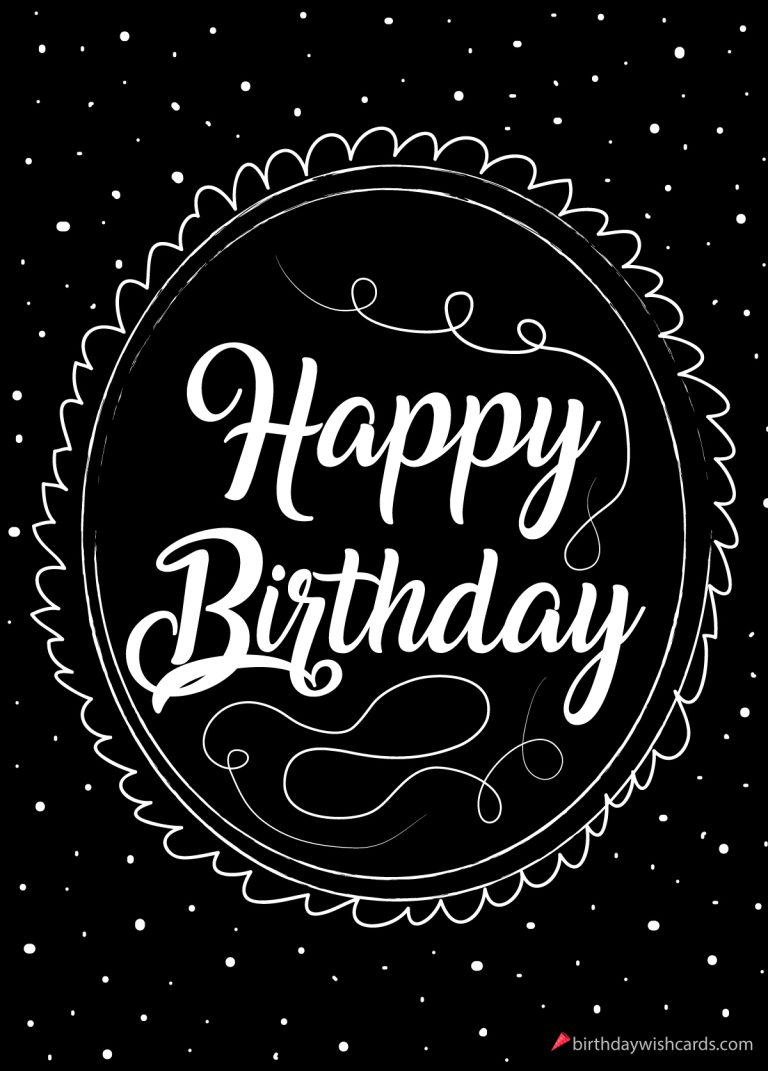 Happy birthday black and white image