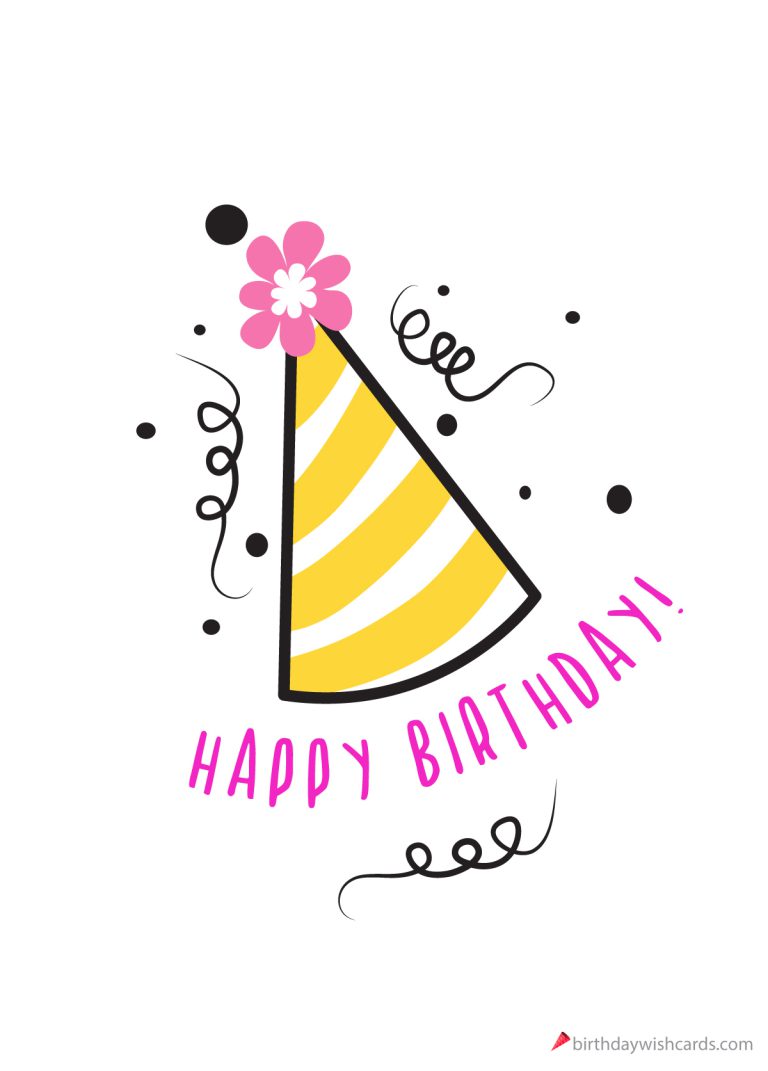 Happy Birthday ecard with hat