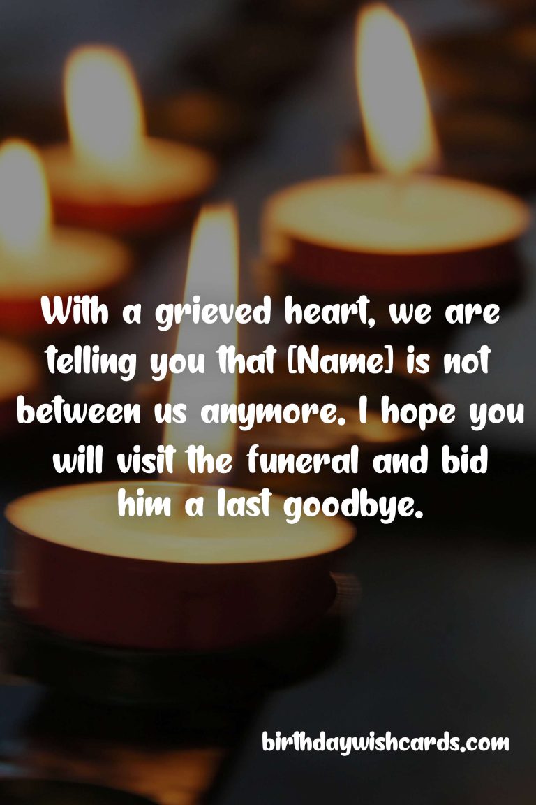 Invitation Messages for Funeral:
