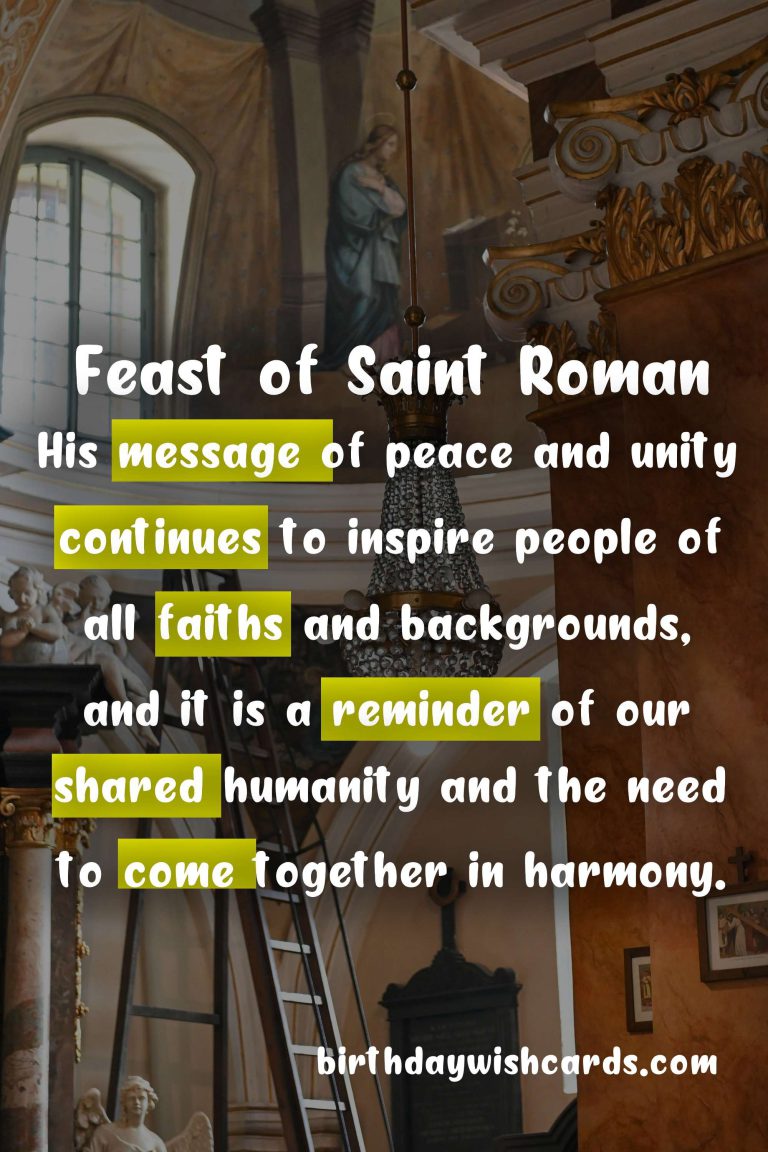 Feast of Saint Roman – A Celebration of Faith and Festivity