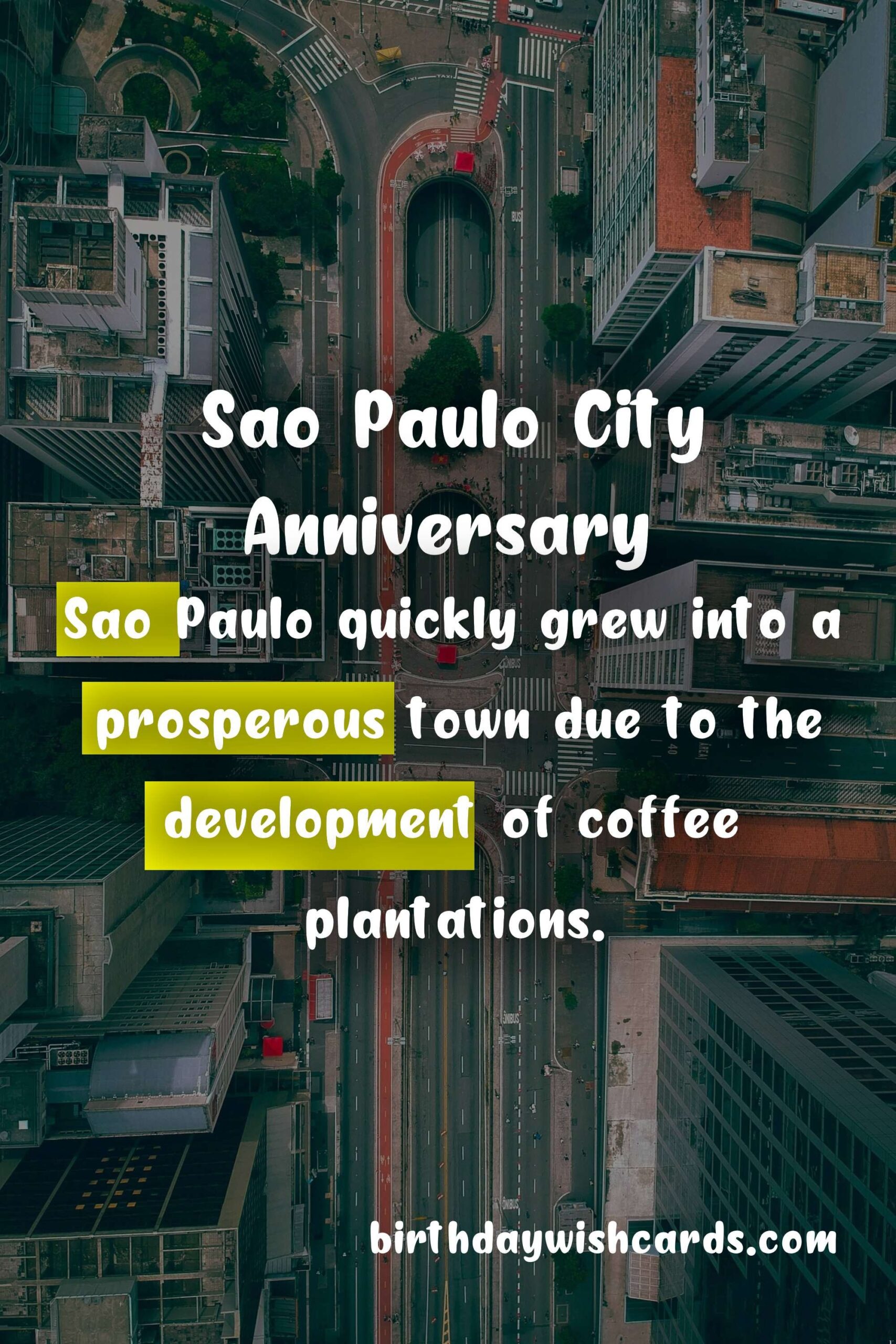 Birthday Wish Cards | February 25 - Sao Paulo City Anniversary