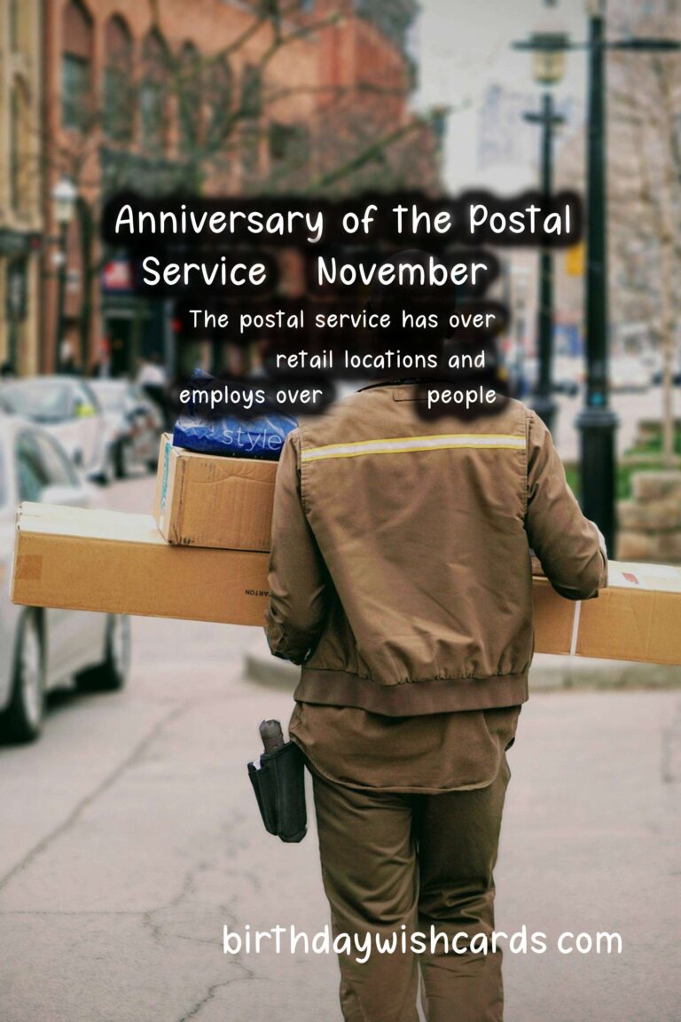 Anniversary of the Postal Service – November 16