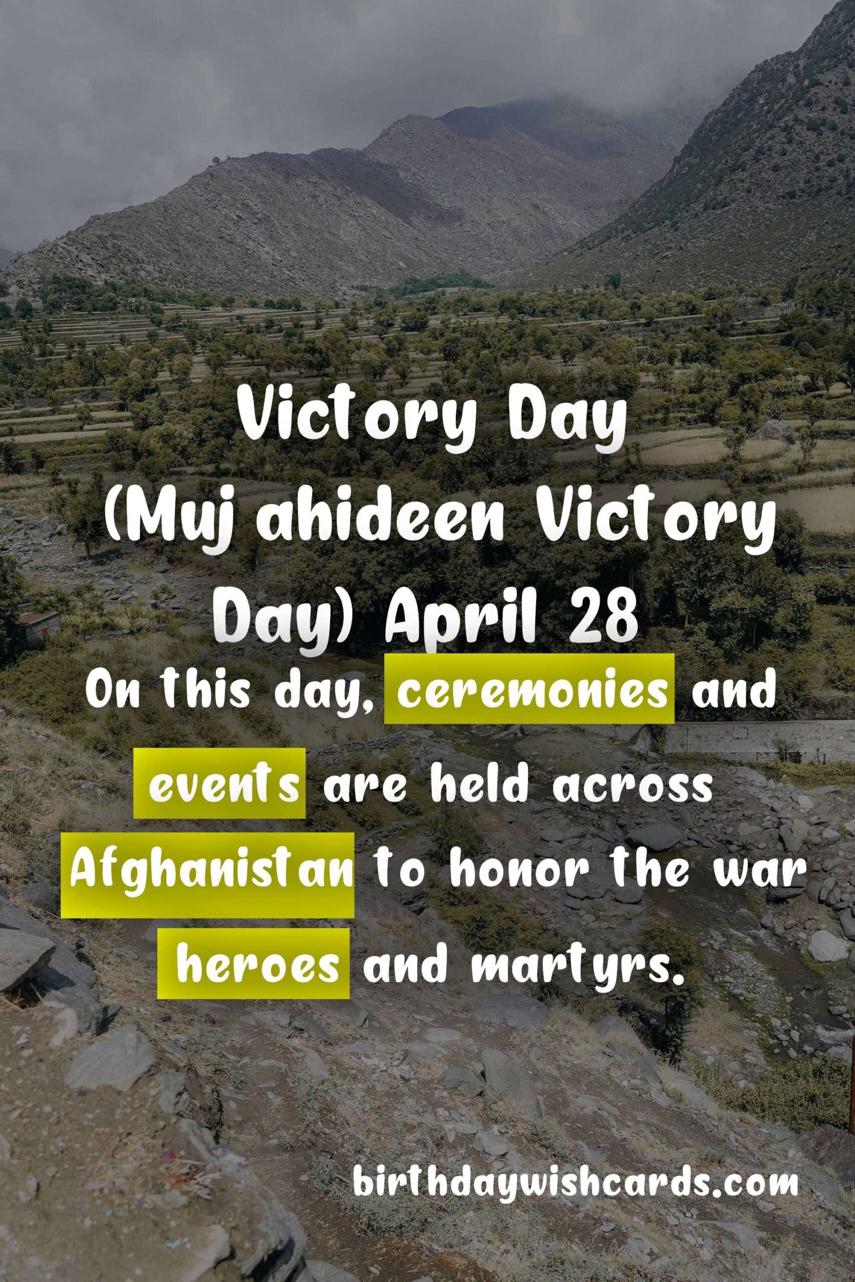 Birthday Wish Cards | Victory Day (Mujahideen Victory Day) - April 28