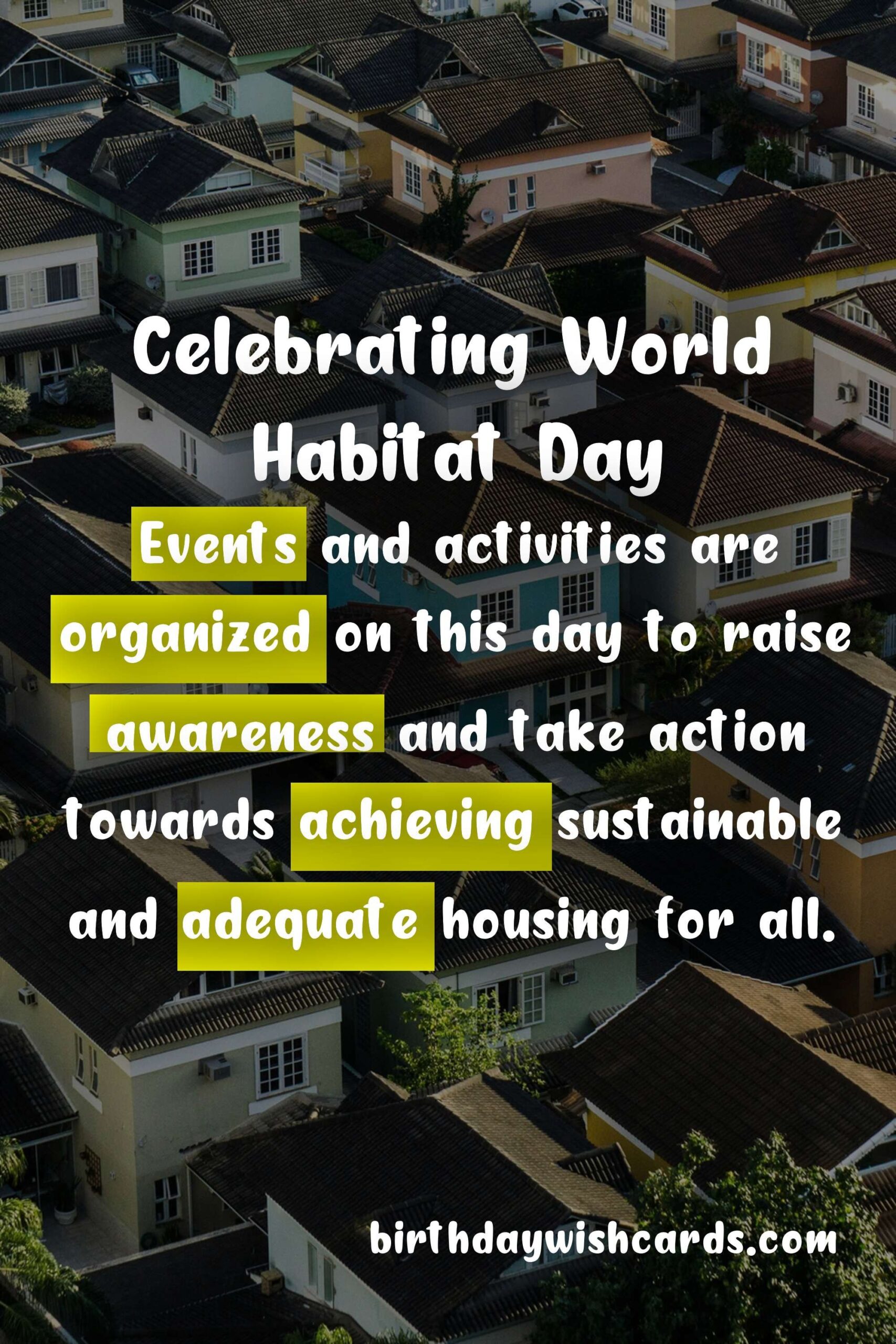 Birthday Wish Cards | Celebrate World Habitat Day - First Monday of October