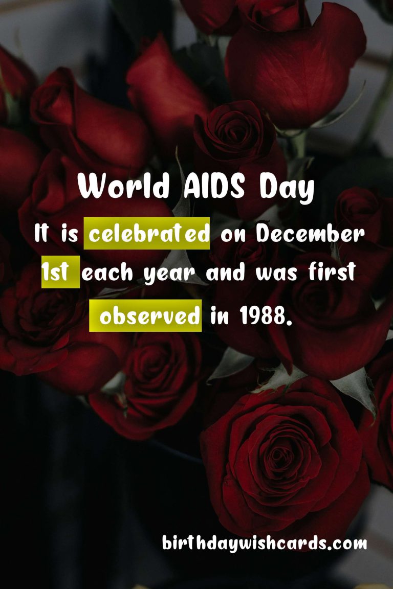 World AIDS Day – December 1