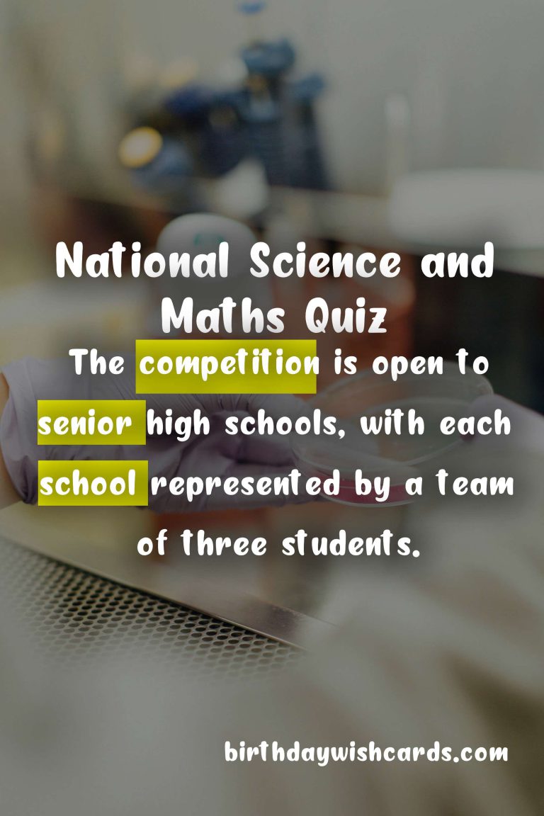 The National Science and Maths Quiz: A National Celebration of Excellence in Science and Maths