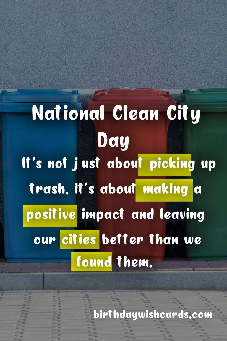 Join us in Celebrating National Clean City Day: First Saturday of Every Month