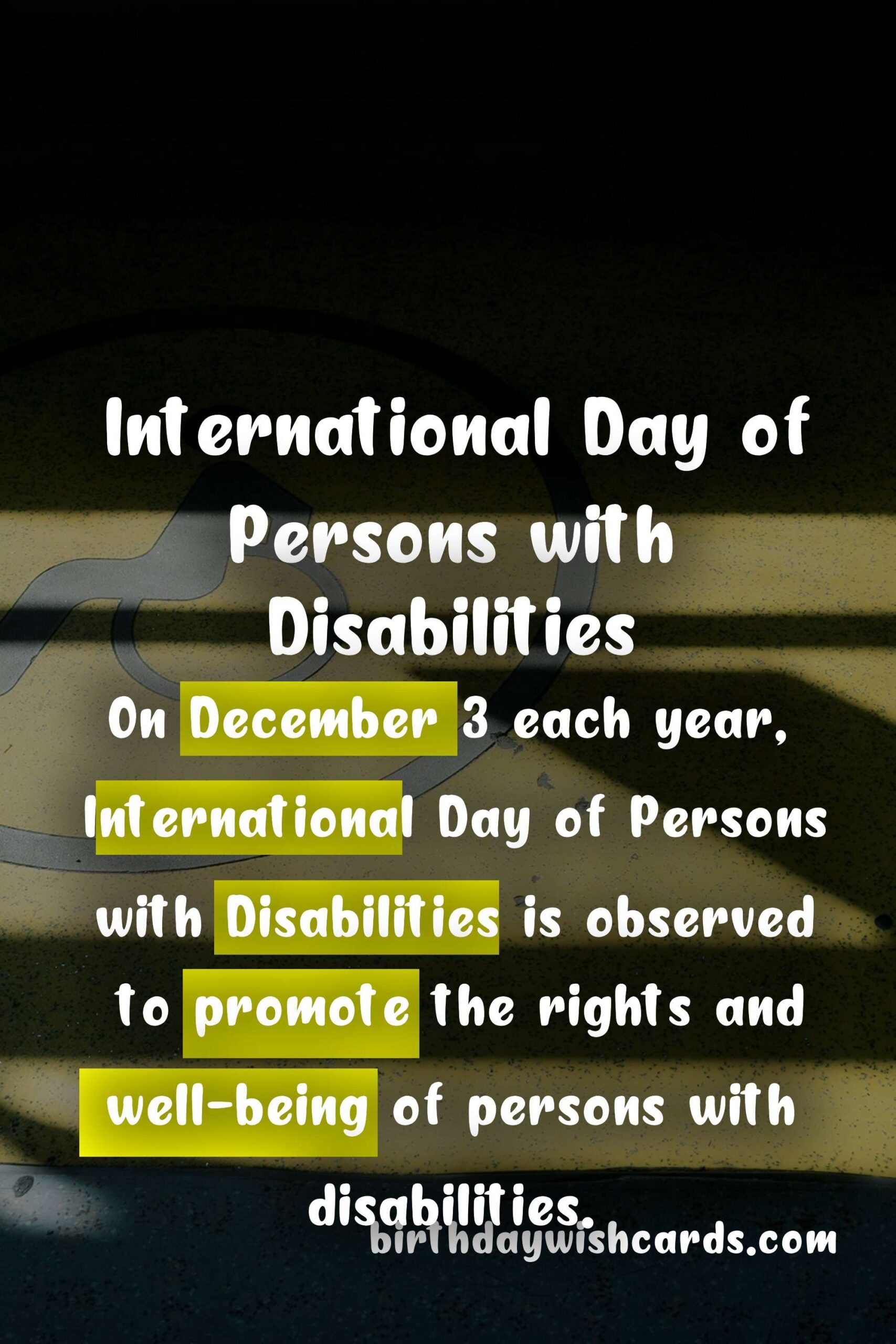 Birthday Wish Cards | International Day of Persons with Disabilities (December 3)