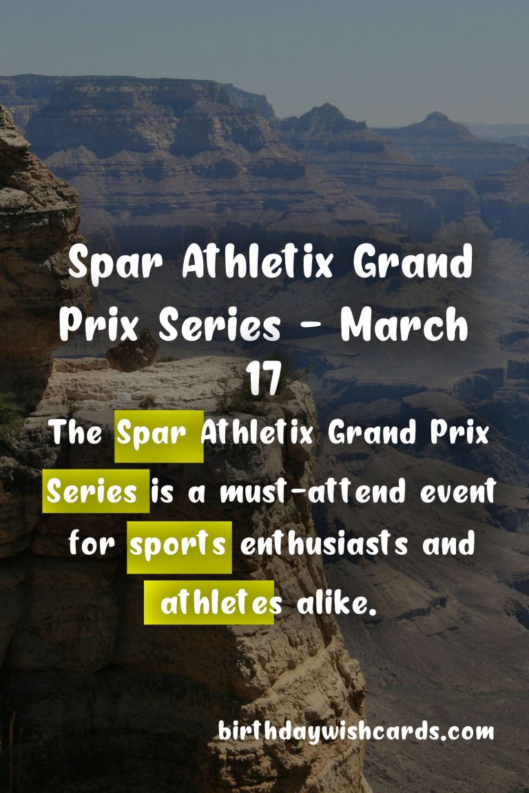 Spar Athletix Grand Prix Series – March 17: The Ultimate Athletics Event of the Year