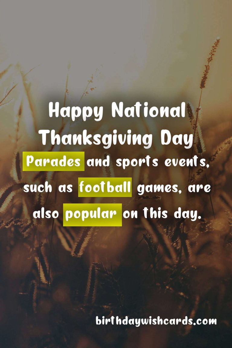 National Thanksgiving Day – Third Monday in October