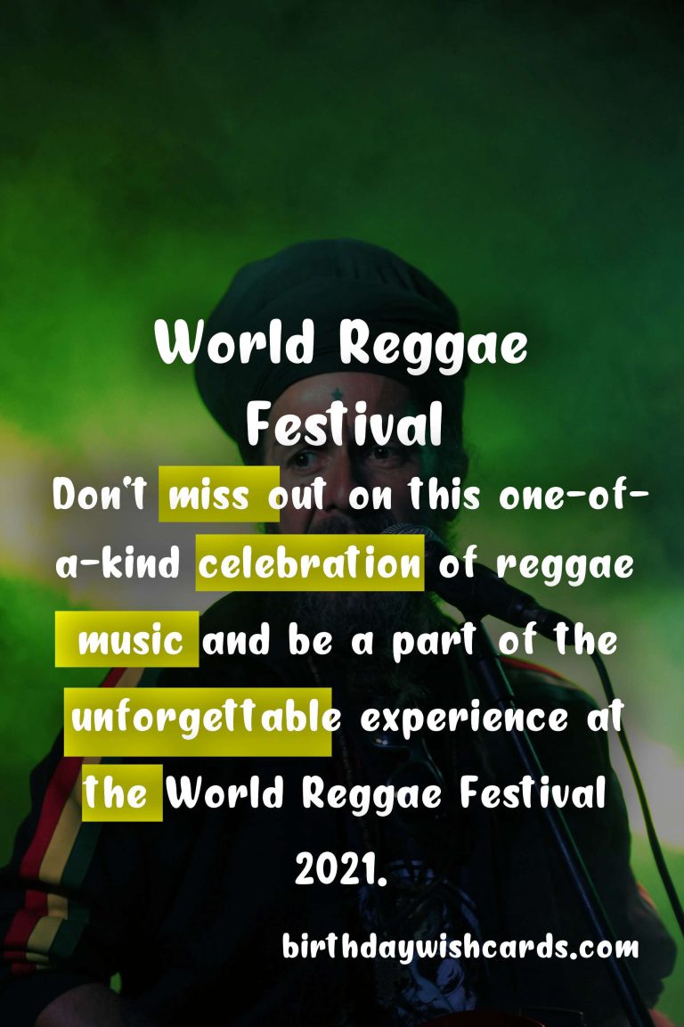 Experience the Best of Reggae Music at World Reggae Festival – September 5th- 8th