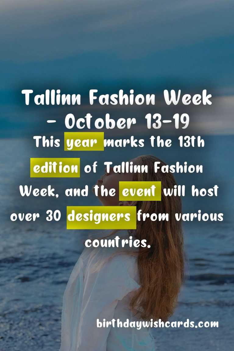 Tallinn Fashion Week – Showcasing the Latest Trends and Designs for October 13-19