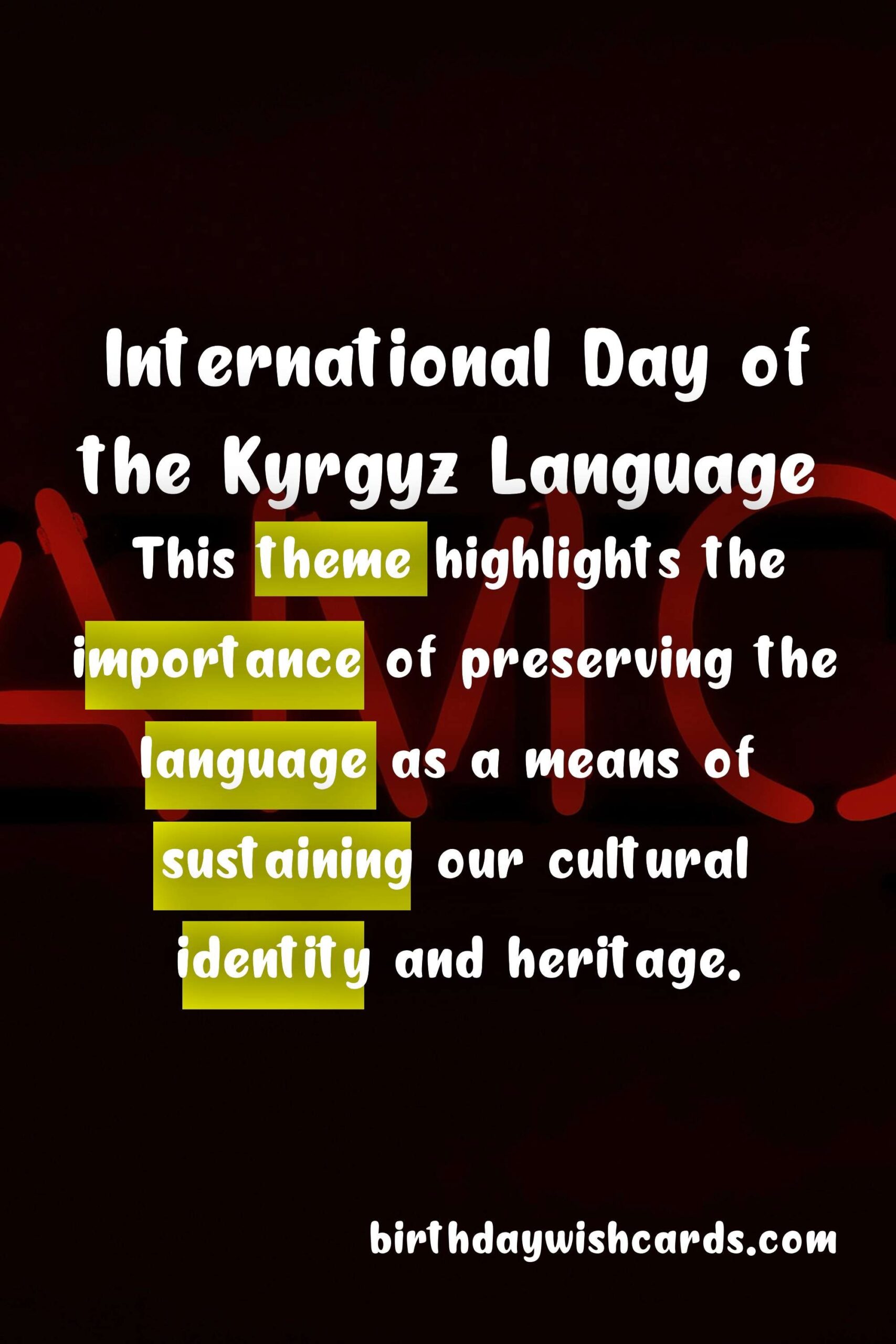 Birthday Wish Cards | International Day of the Kyrgyz Language - April 28