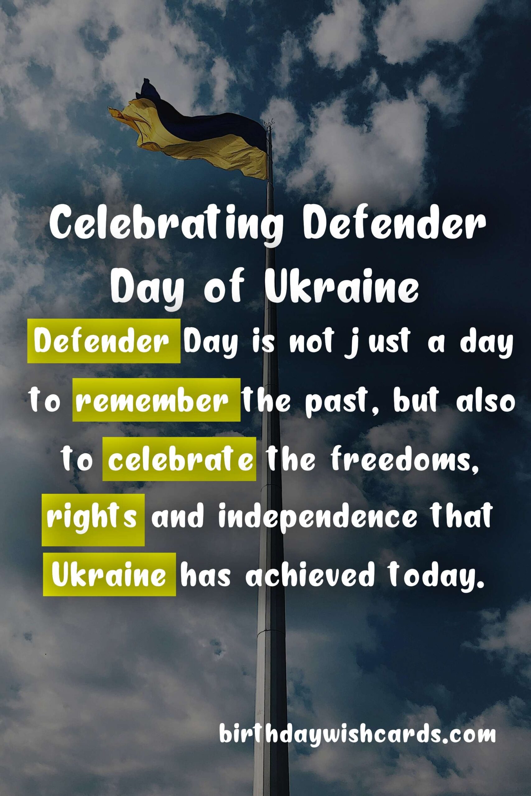 Birthday Wish Cards | Celebrating October 14 - Defender Day of Ukraine