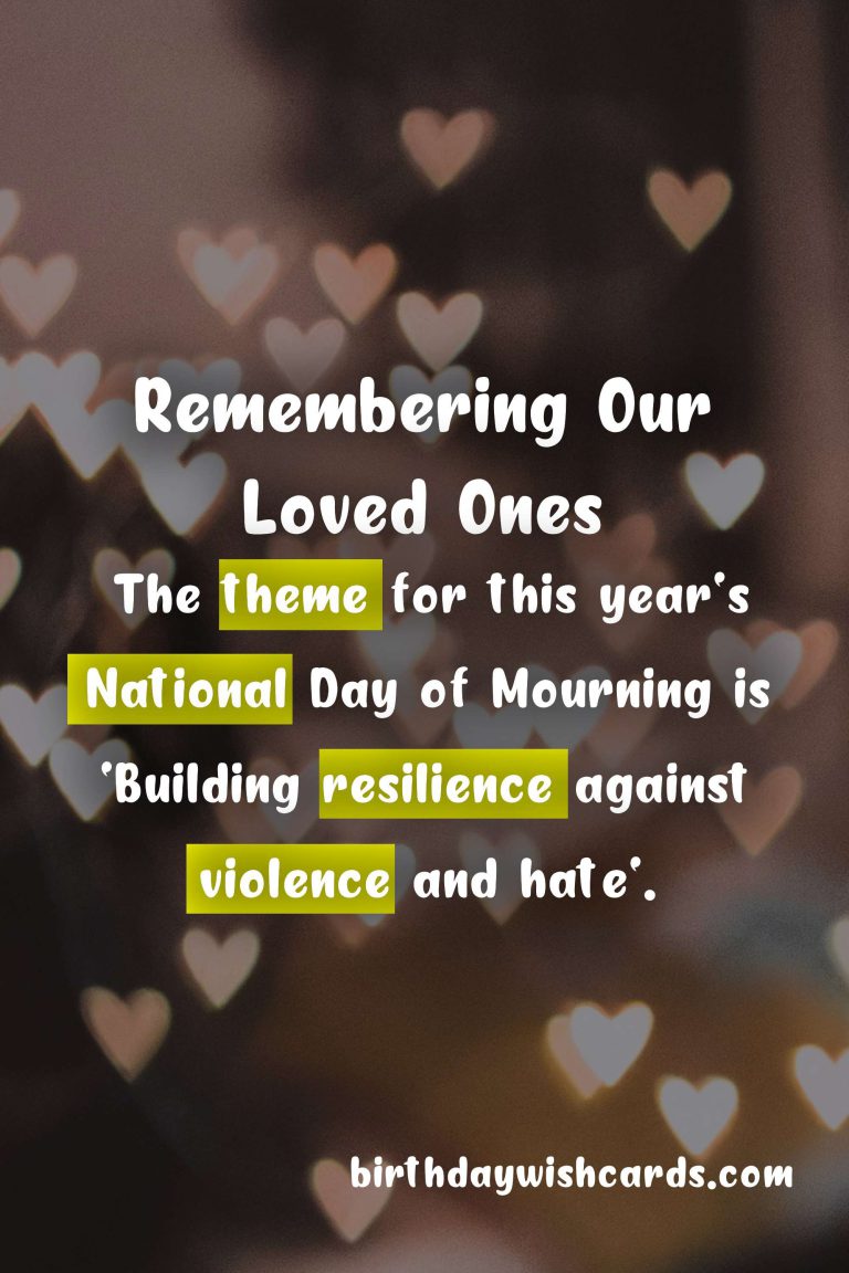 National Day of Mourning – November 6