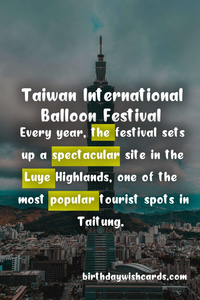Experience the Magic of the Taiwan International Balloon Festival in November and December