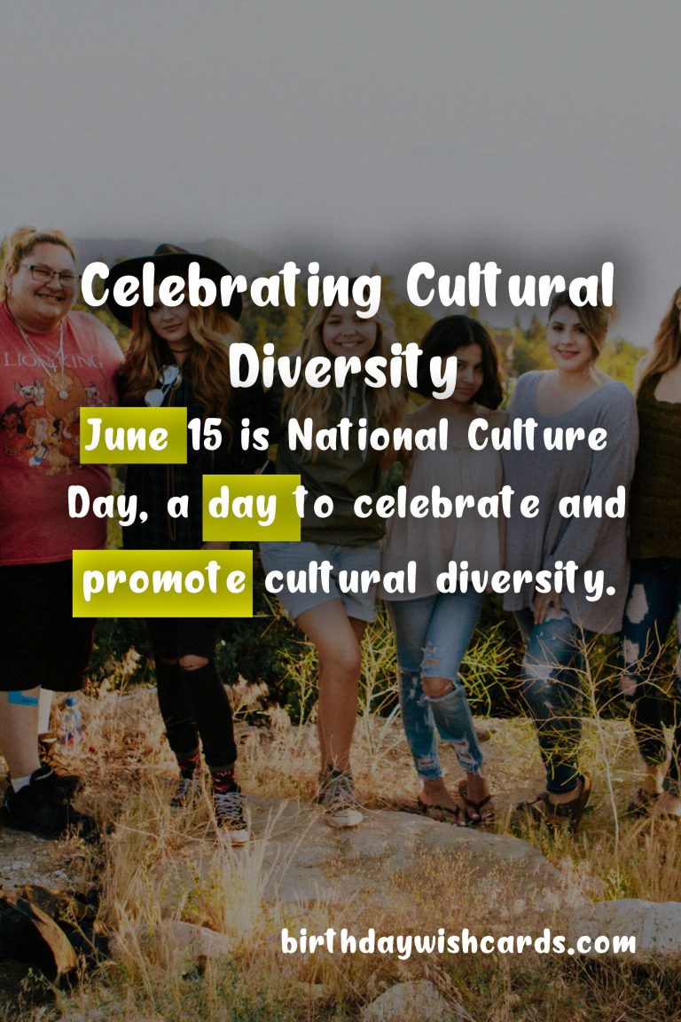 Celebrate National Culture Day on June 15