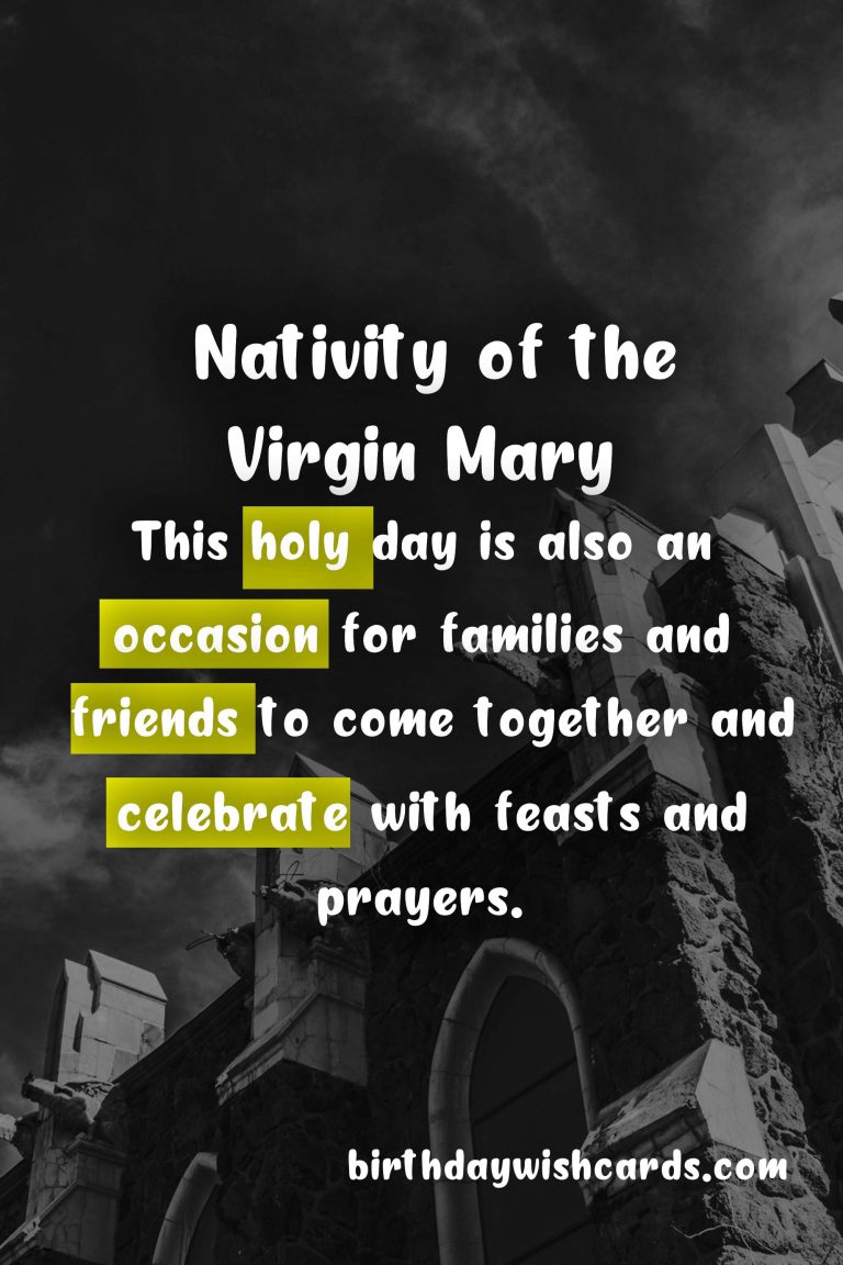 Nativity of the Virgin Mary – September 8