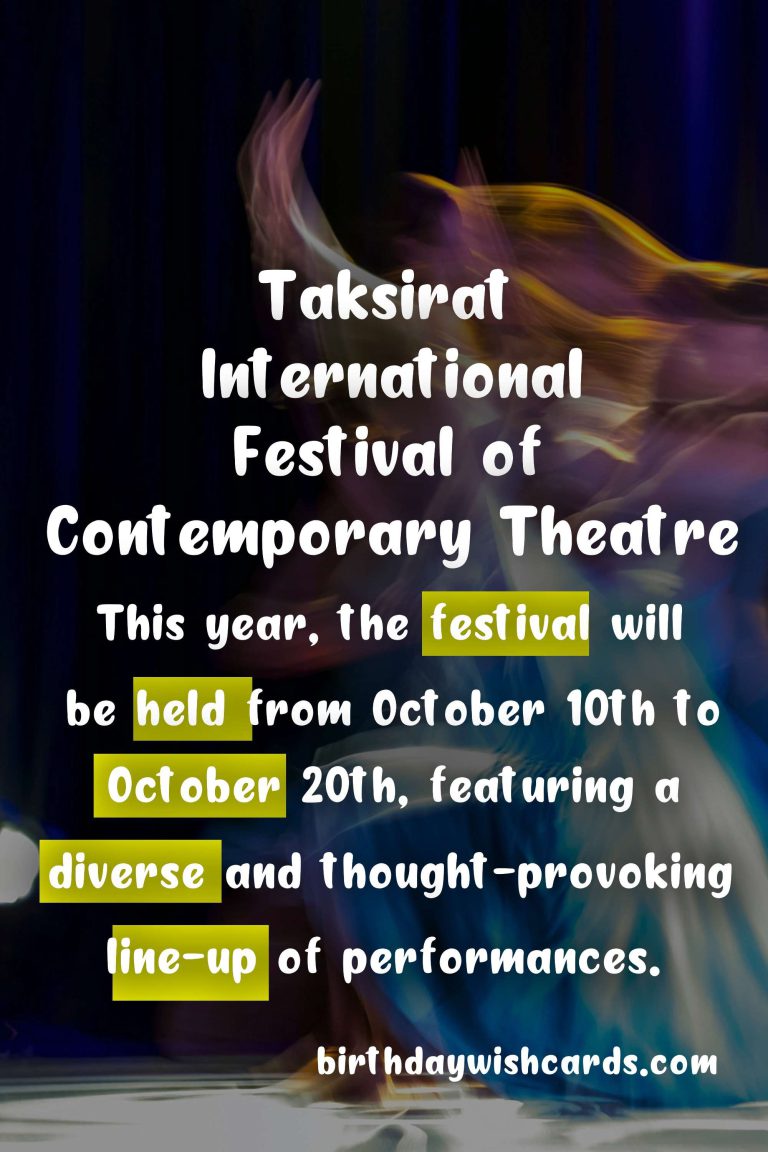 Taksirat International Festival of Contemporary Theatre (October)