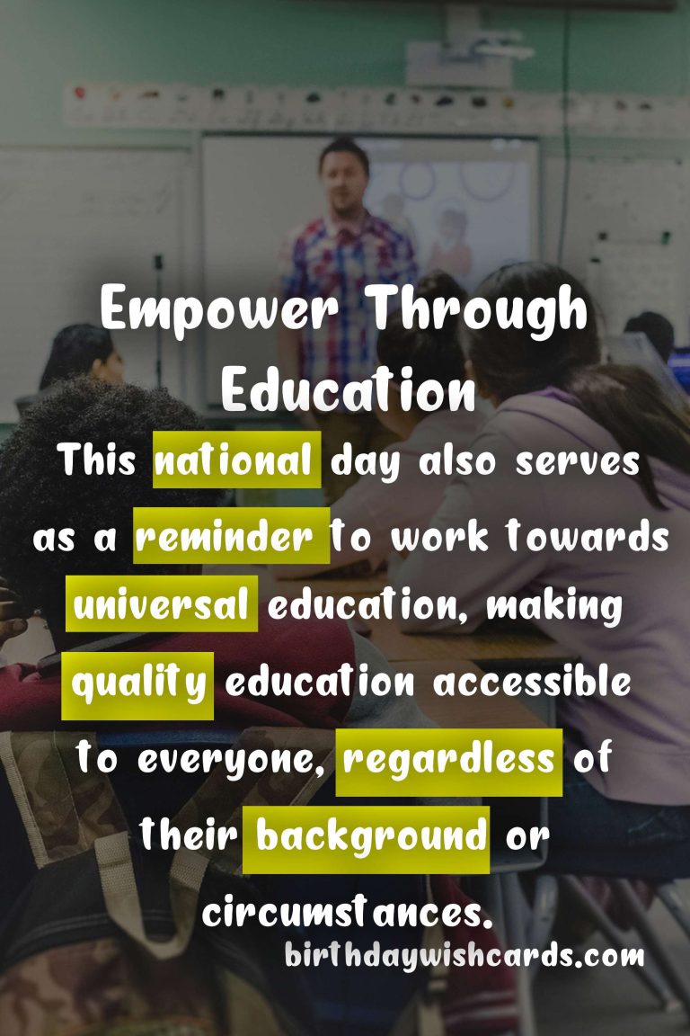 September 1 – National Education Day