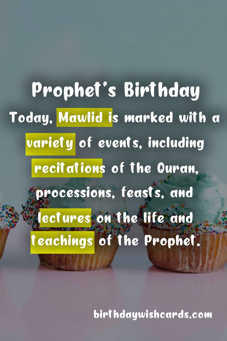 Celebrate September 23 – The Prophet’s Birthday