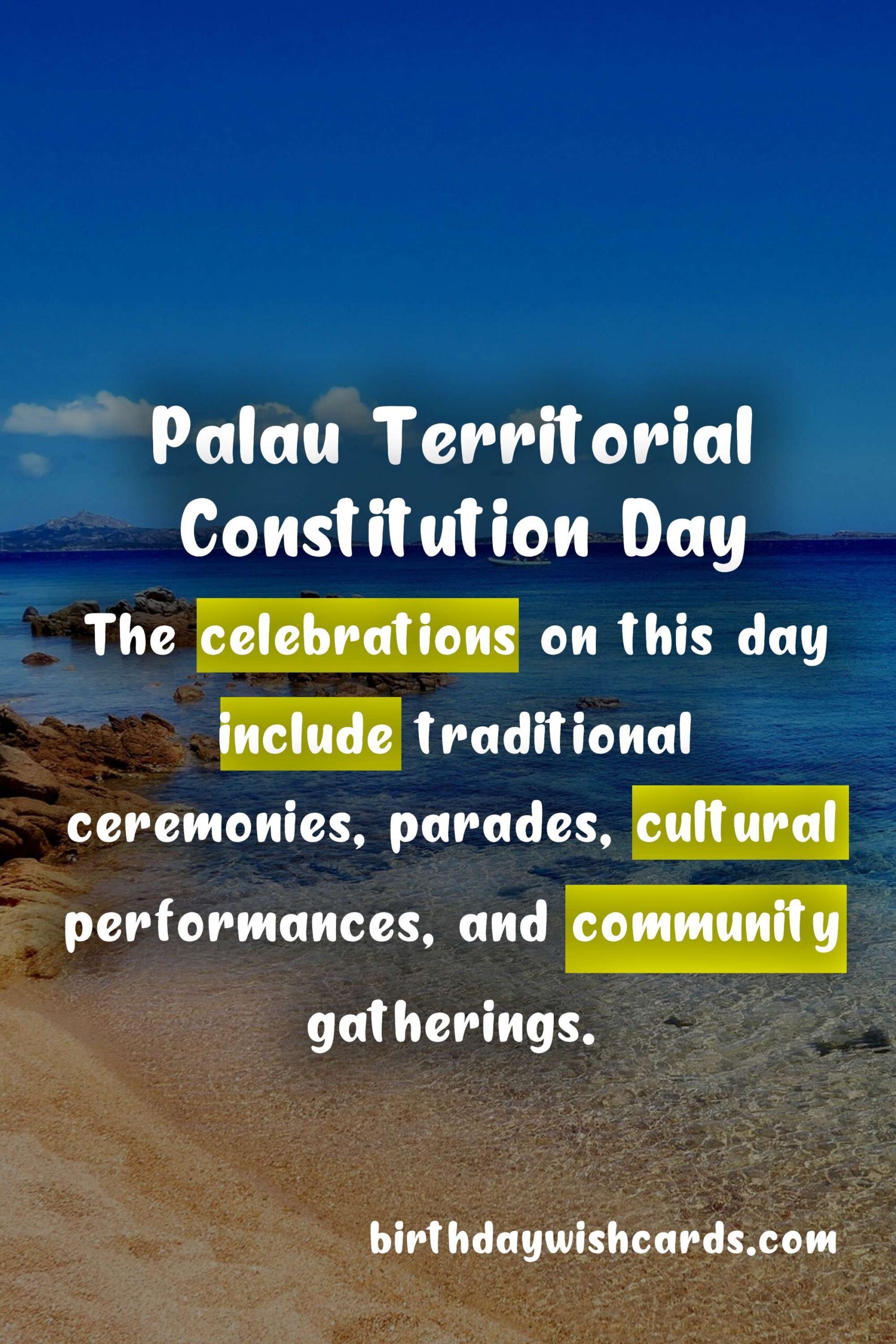 Birthday Wish Cards | Celebrate Palau Territorial Constitution Day on July 9