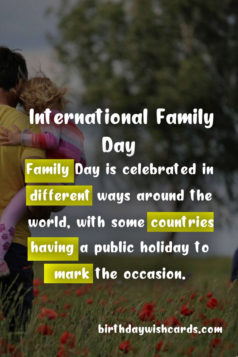May 15: International Family Day