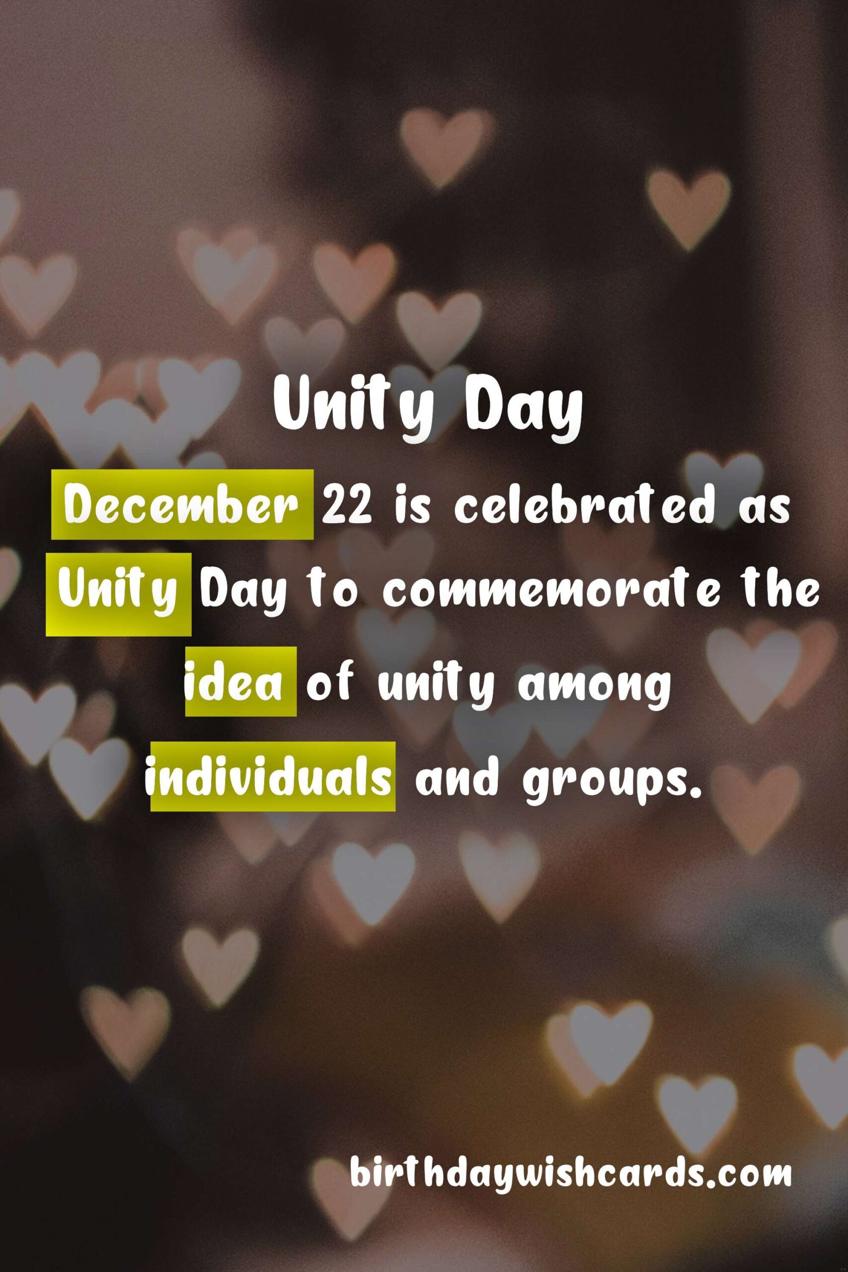 Birthday Wish Cards | December 22: Unity Day Observed