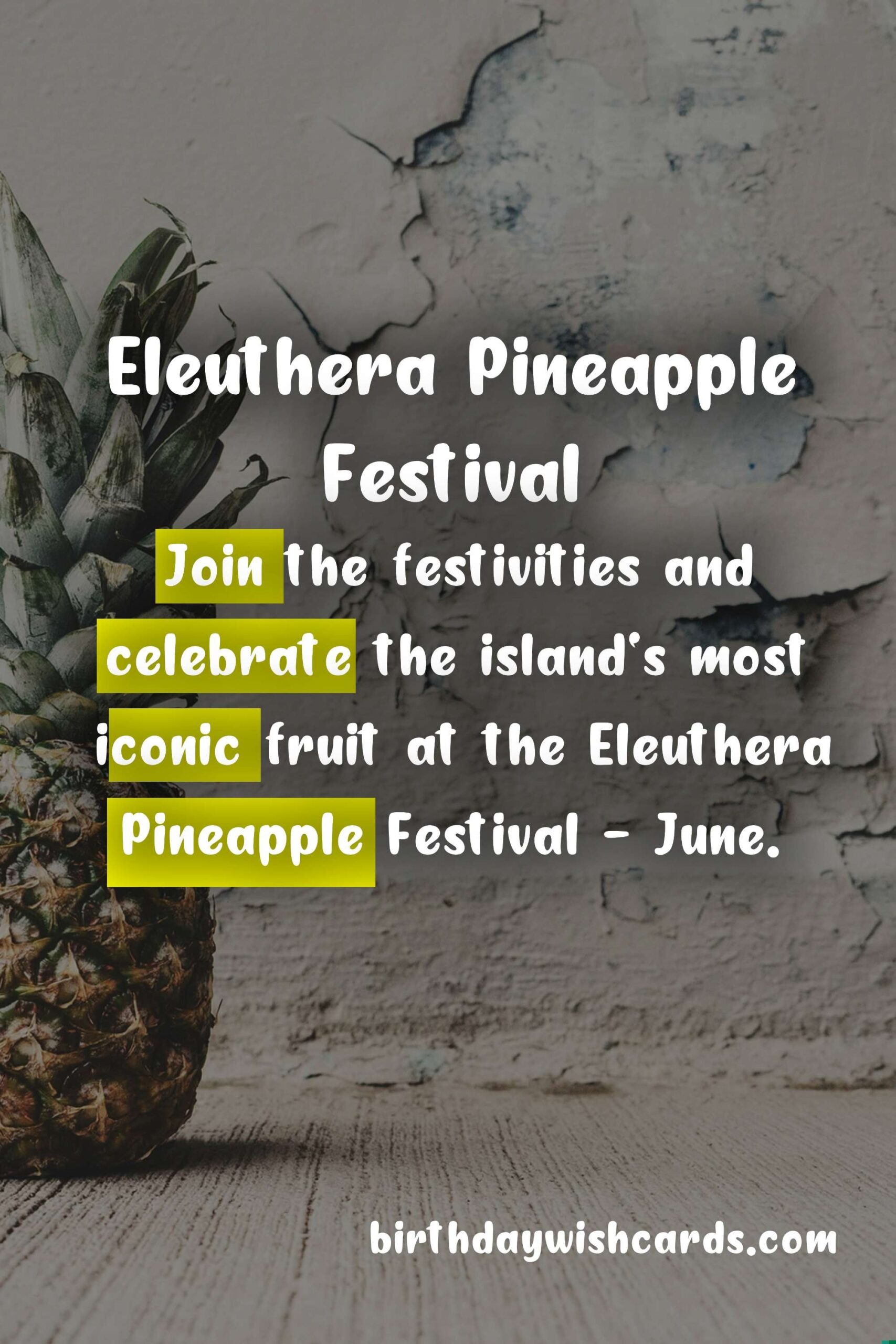 Birthday Wish Cards | Experience the Sweetness of Eleuthera Pineapple Festival - June