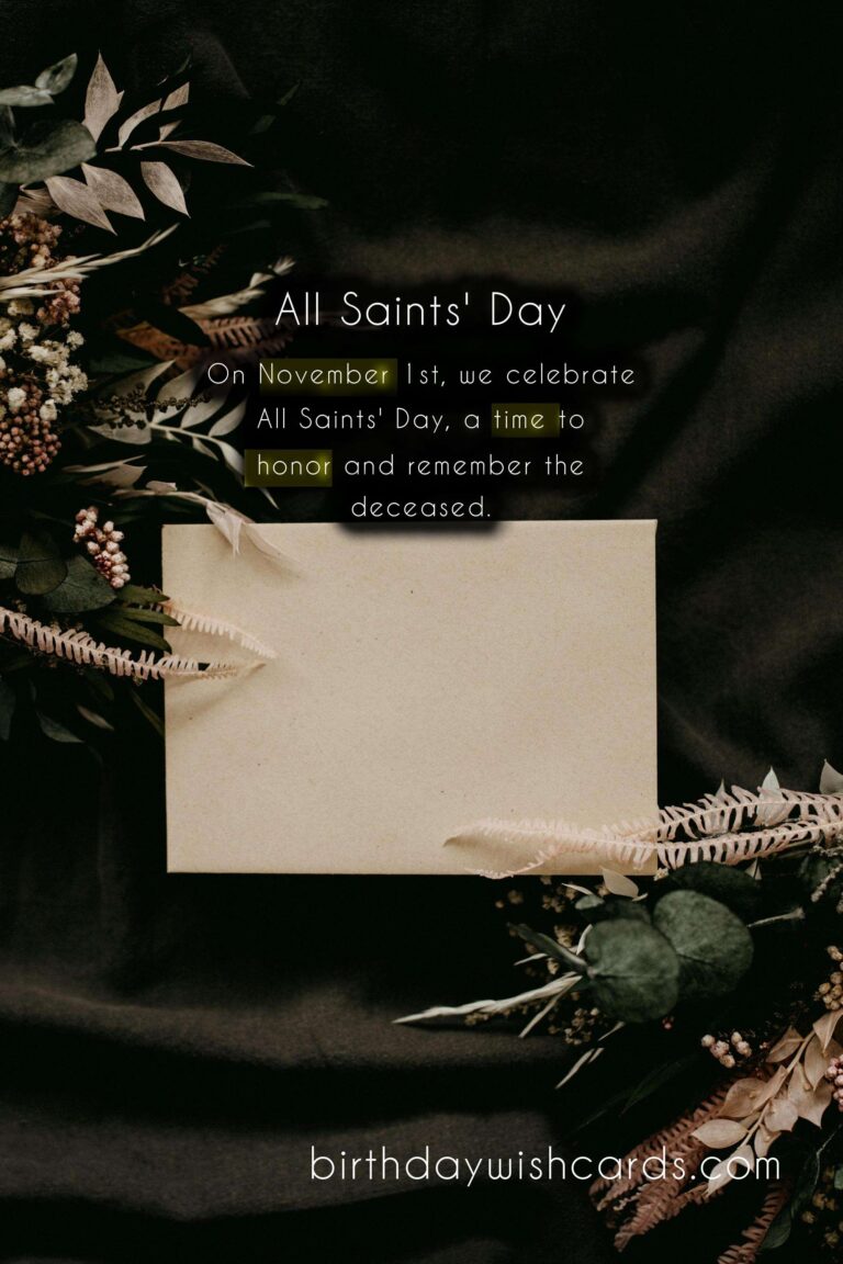 November 1st – All Saints’ Day: A Time to Remember the Deceased