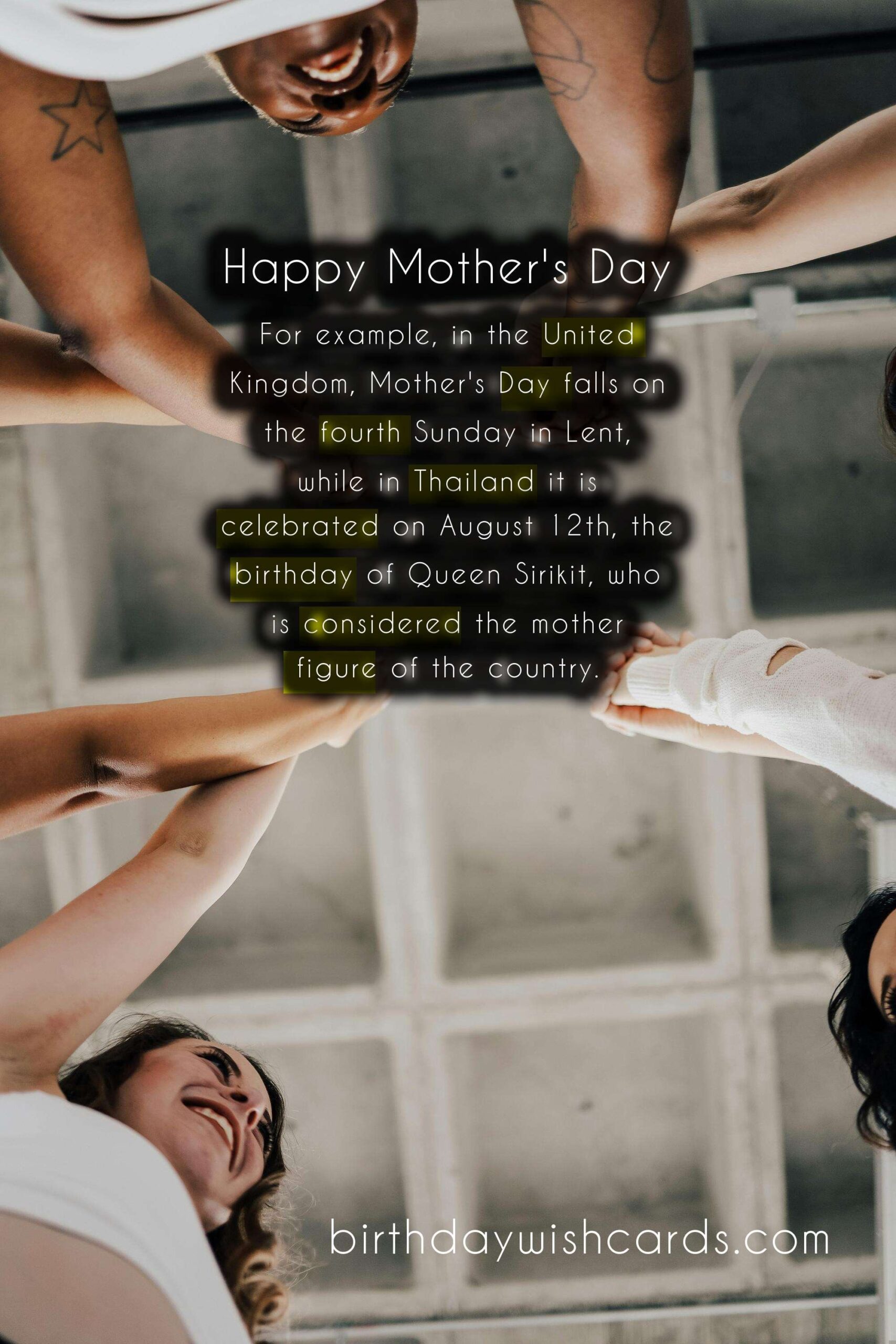 15th October - Mother's Day