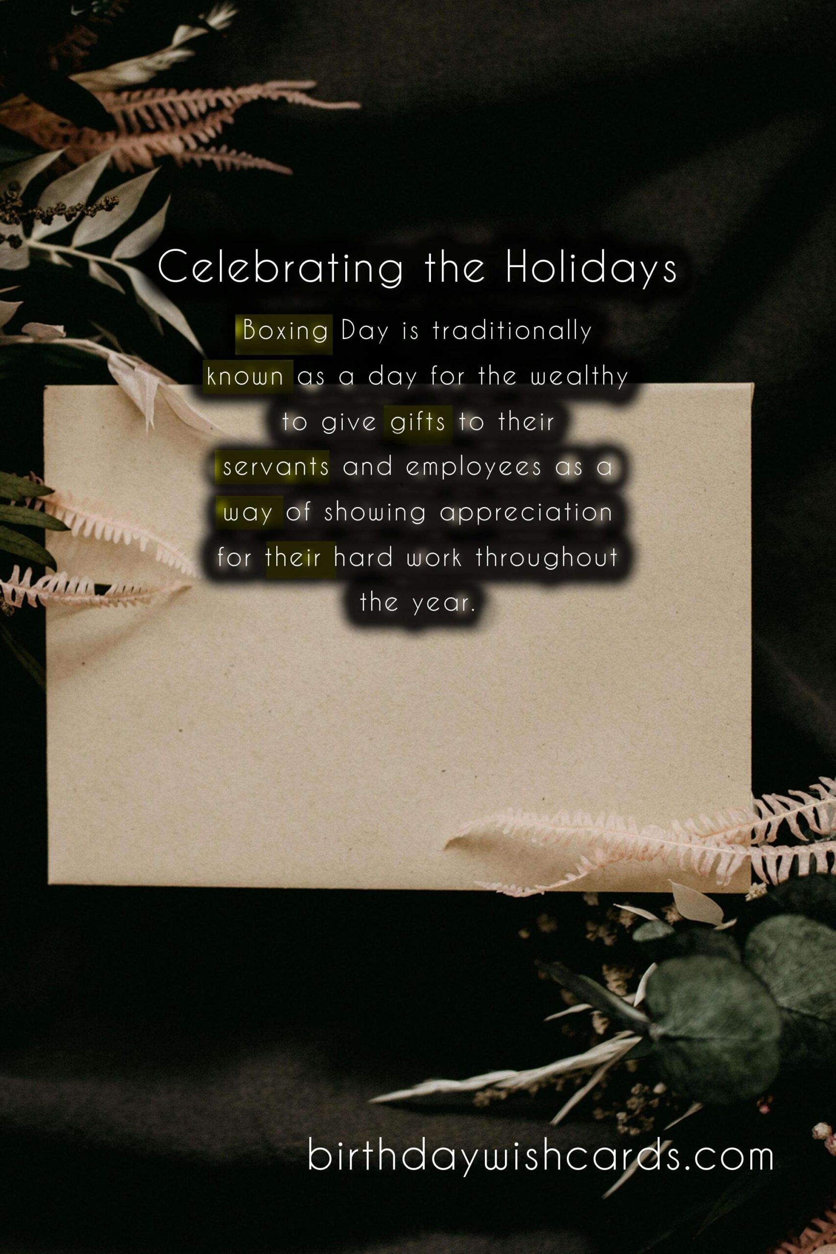 Celebrate the Holidays: Boxing Day and Independence Day on January 1