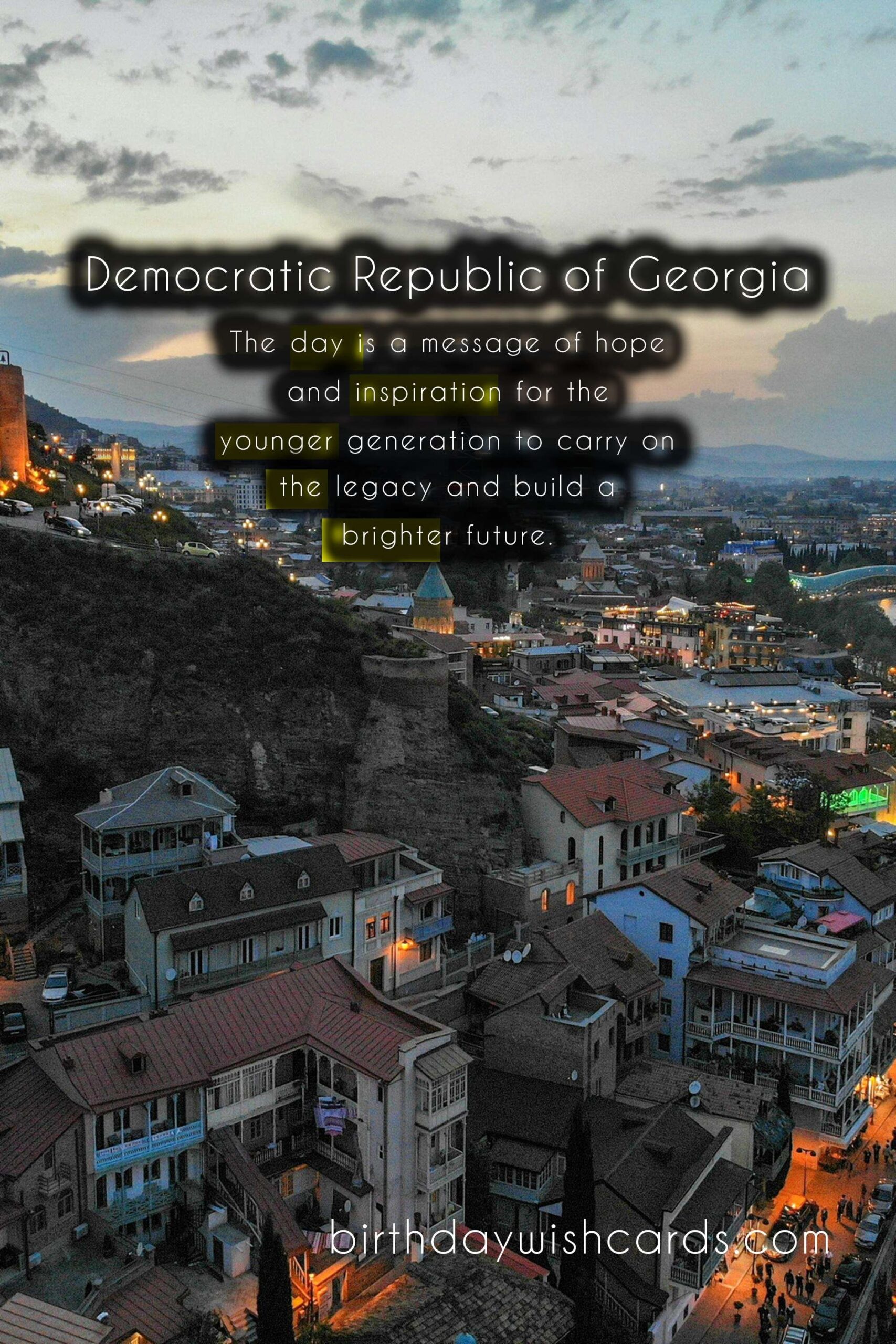 Birthday Wish Cards | Independence Day - May 25 of Democratic Republic of Georgia