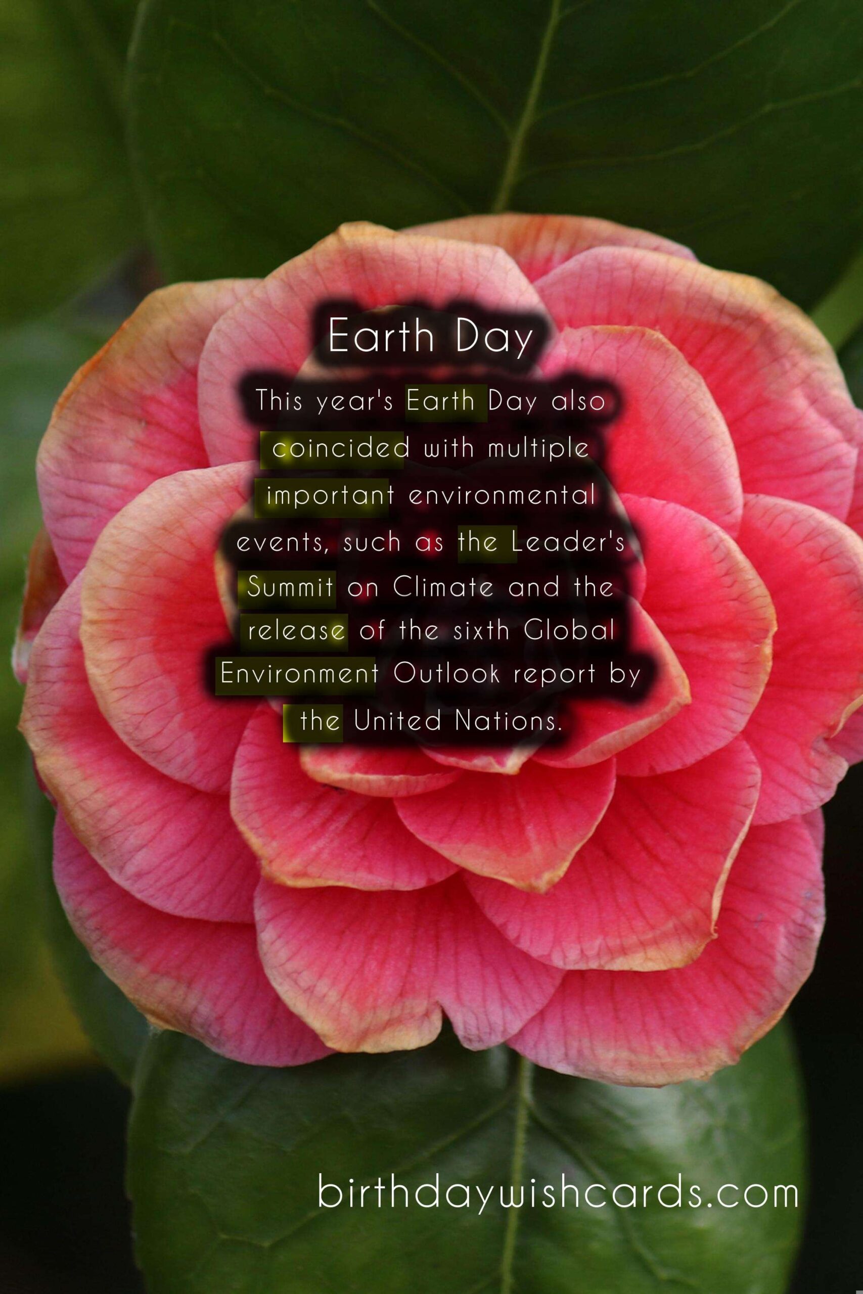 April (last Monday): Earth Day