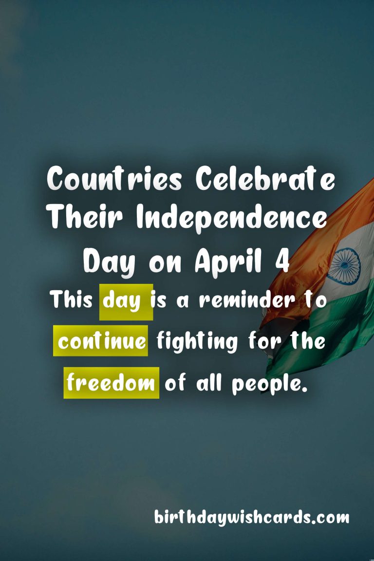 April 4: Independence Day