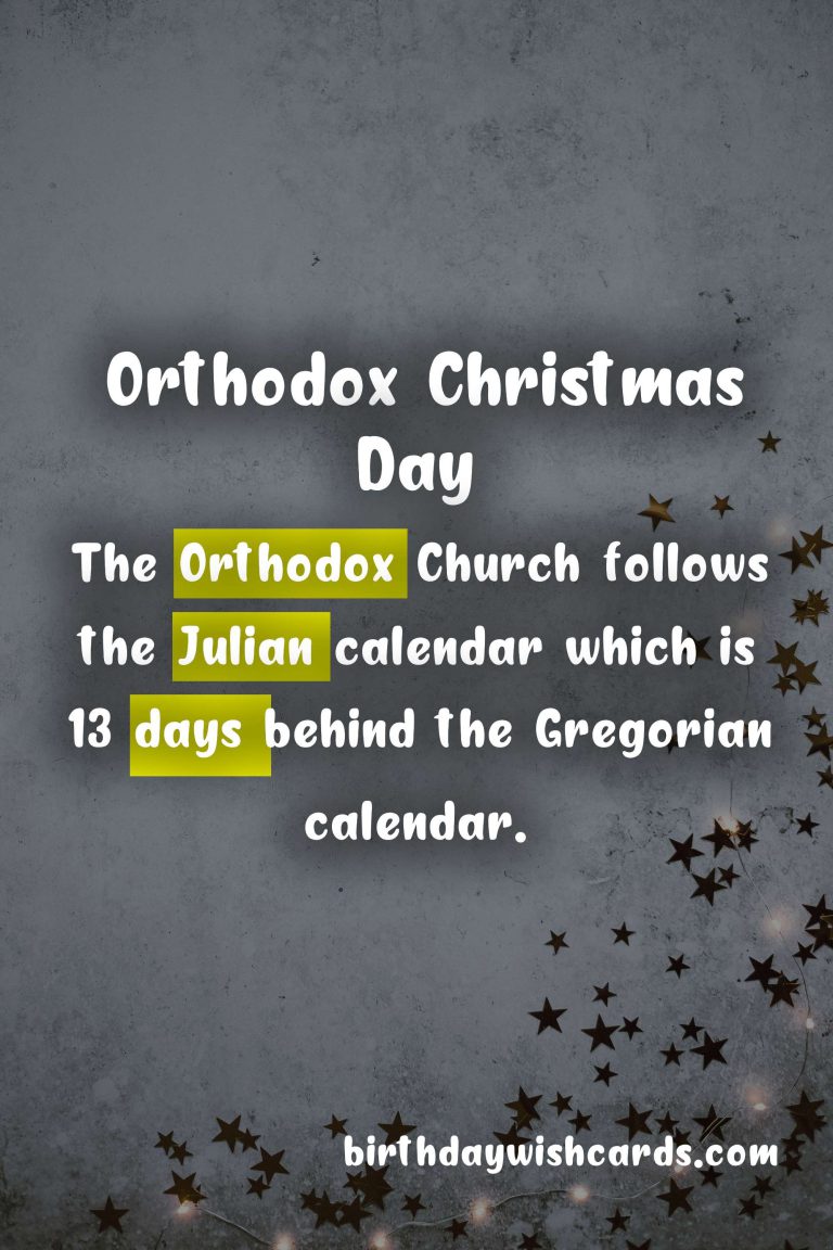 Orthodox Christmas Day – Celebrating on January 7