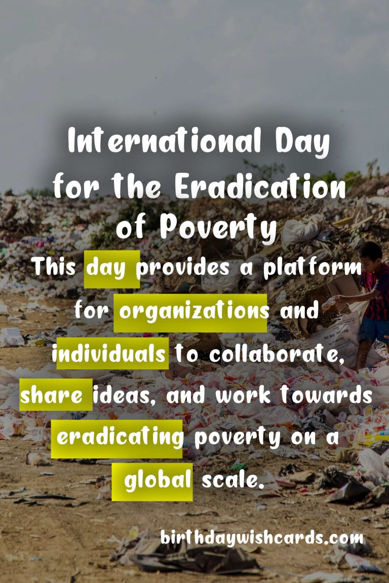 International Day for the Eradication of Poverty – October 17