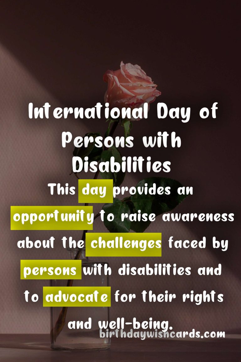 United Nations International Day of Persons with Disabilities – December 3