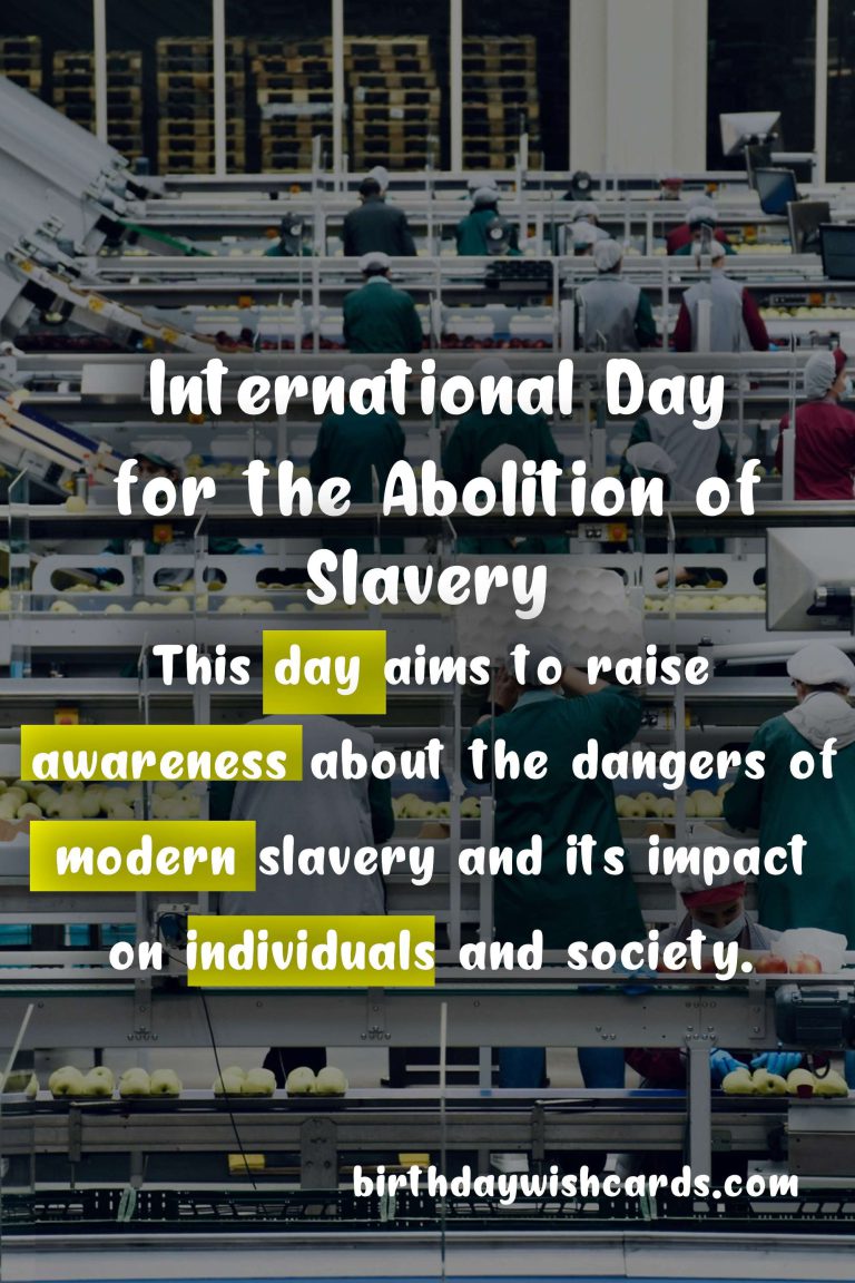 International Day for the Abolition of Slavery – December 2nd