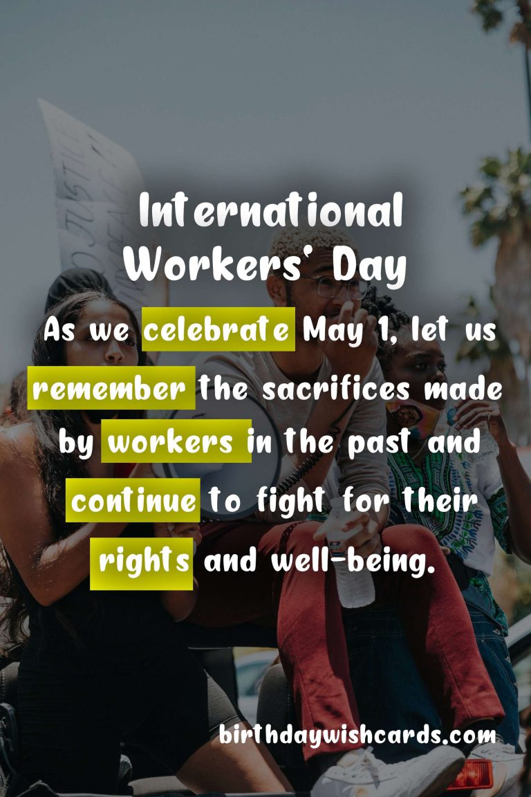 May 1 – International Workers’ Day