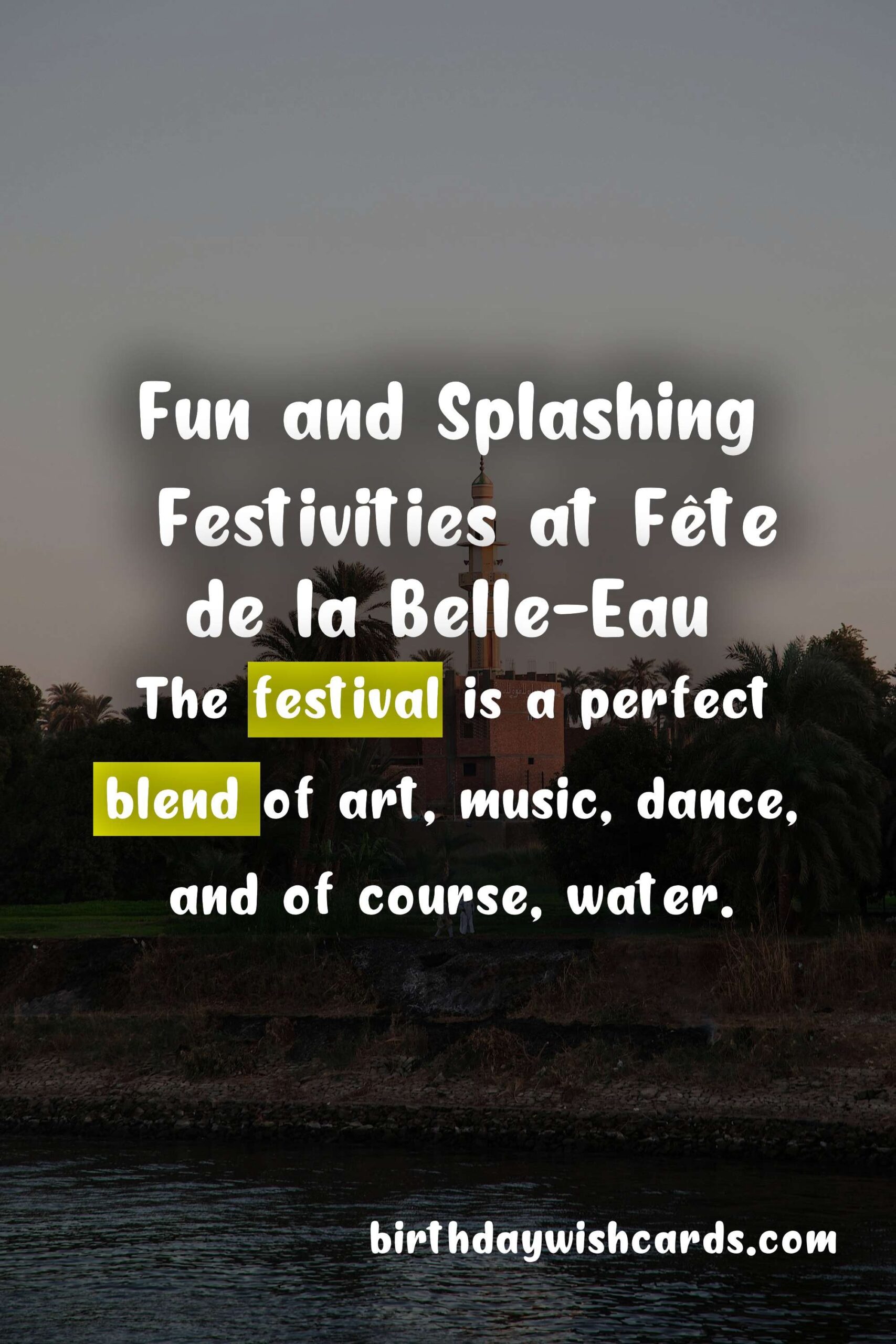 Birthday Wish Cards | Fête de la Belle-Eau - Celebrating French Water Festival on July 4