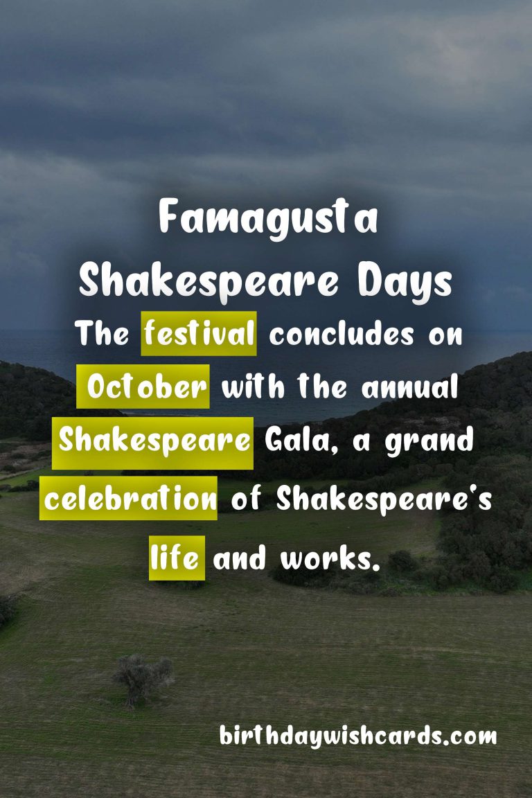 Famagusta Shakespeare Days – September/October