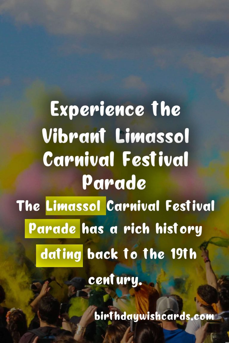 Celebrate the Vibrant Limassol Carnival Festival Parade on February 23rd!