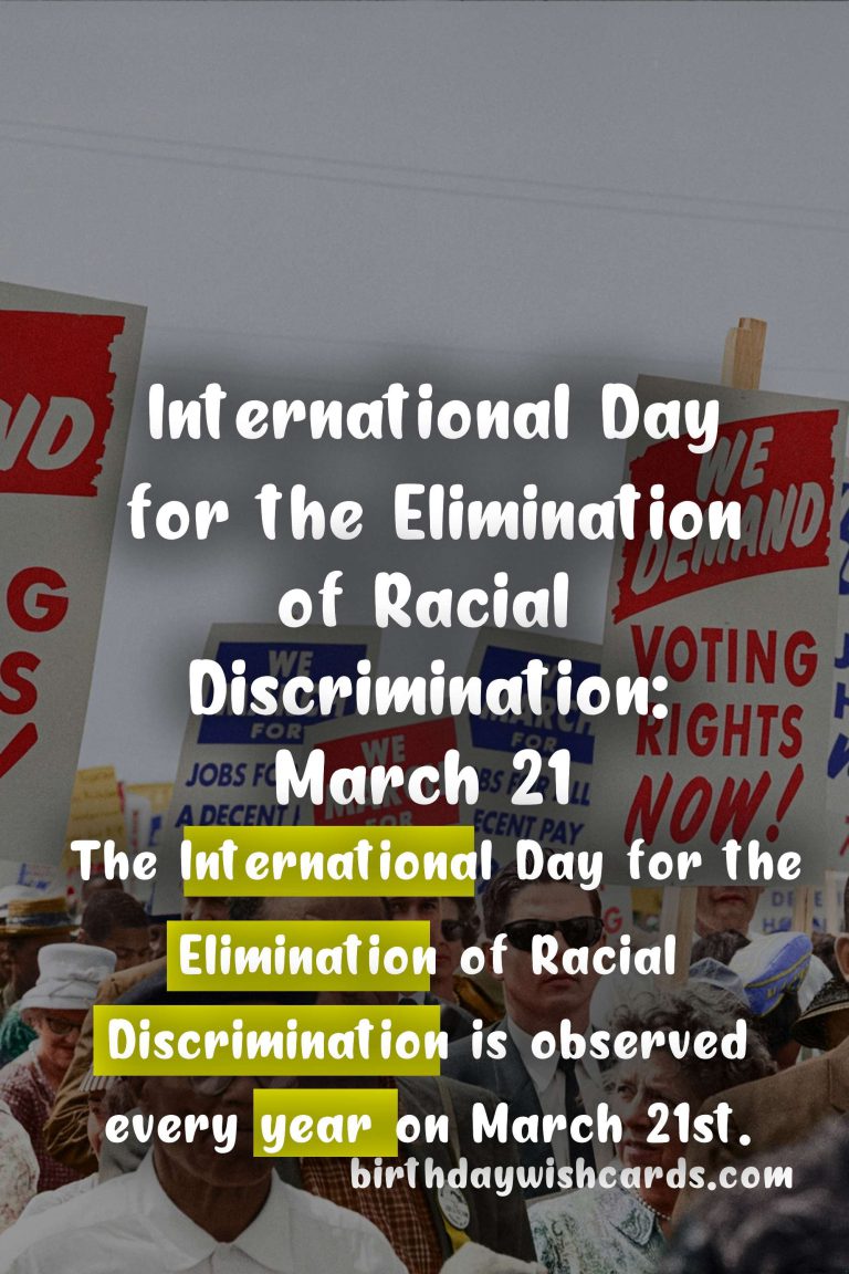 International Day for the Elimination of Racial Discrimination: March 21