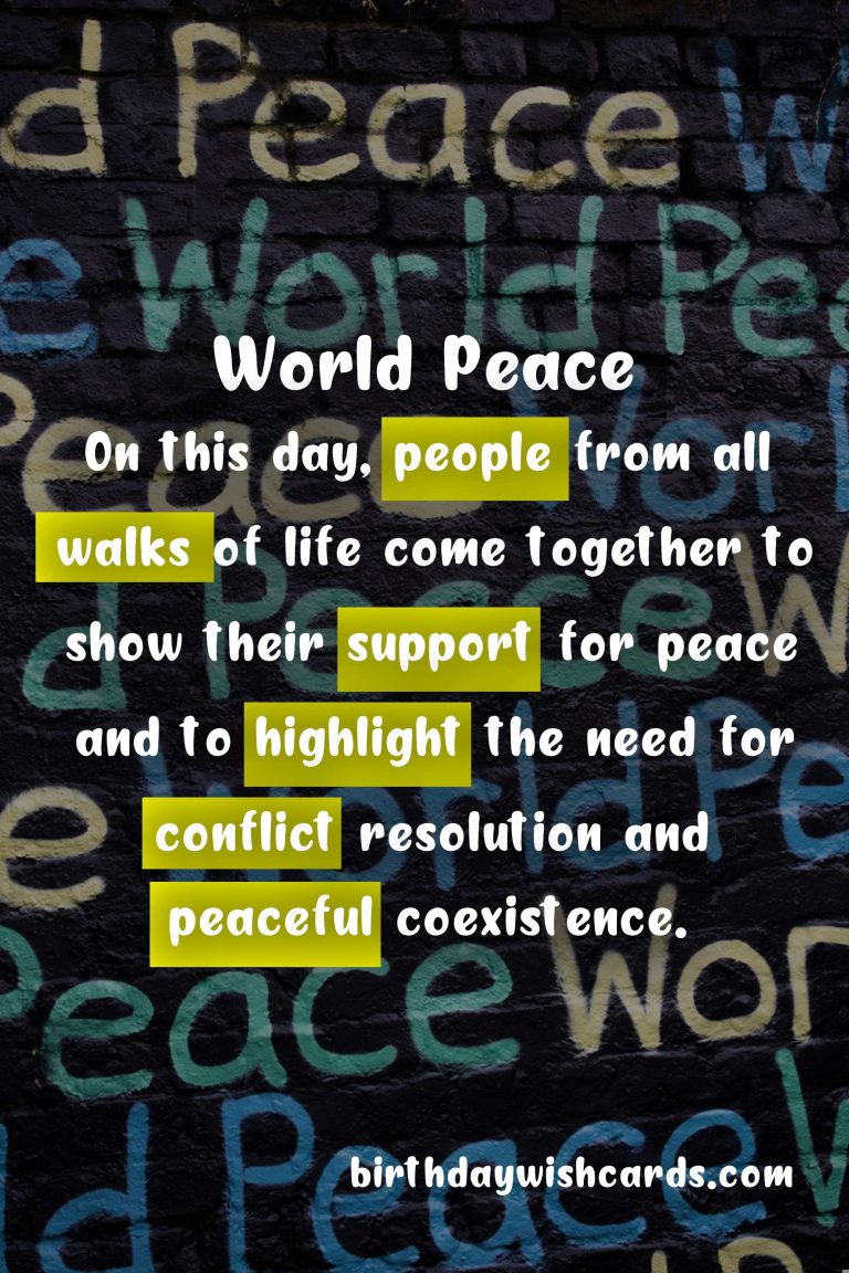 International Day of Peace: September 21