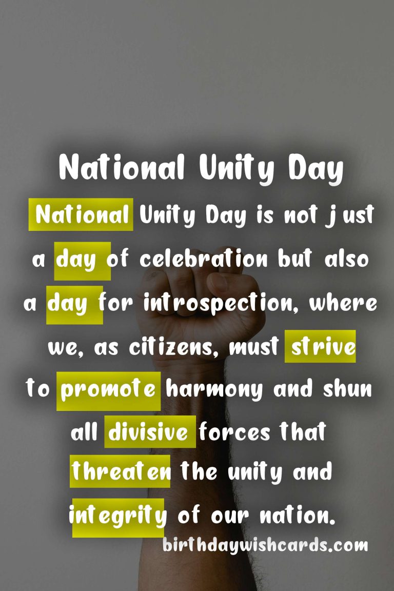 October 21: National Unity Day Celebration