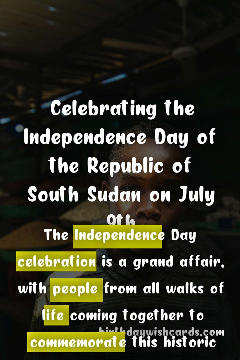 Celebrating the Independence Day of the Republic of South Sudan on July 9th