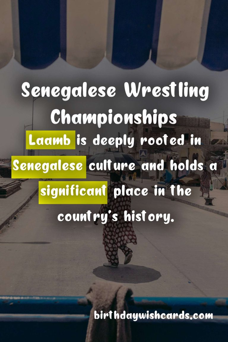Senegalese Wrestling Championships: A Traditional and Exciting Form of Wrestling