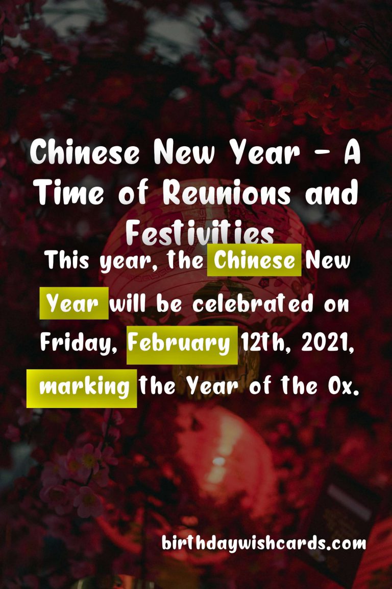 Chinese New Year Celebration – A Festive Lunar Tradition