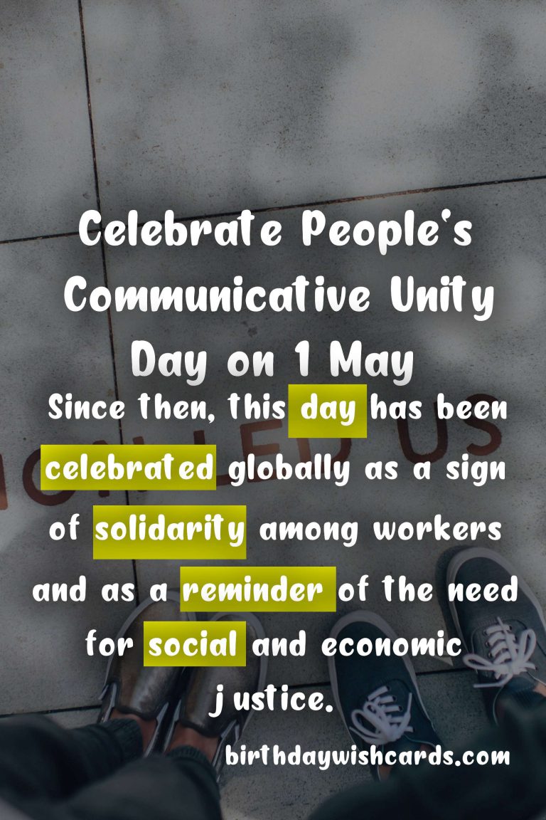 Celebrate People’s Communicative Unity Day on 1 May